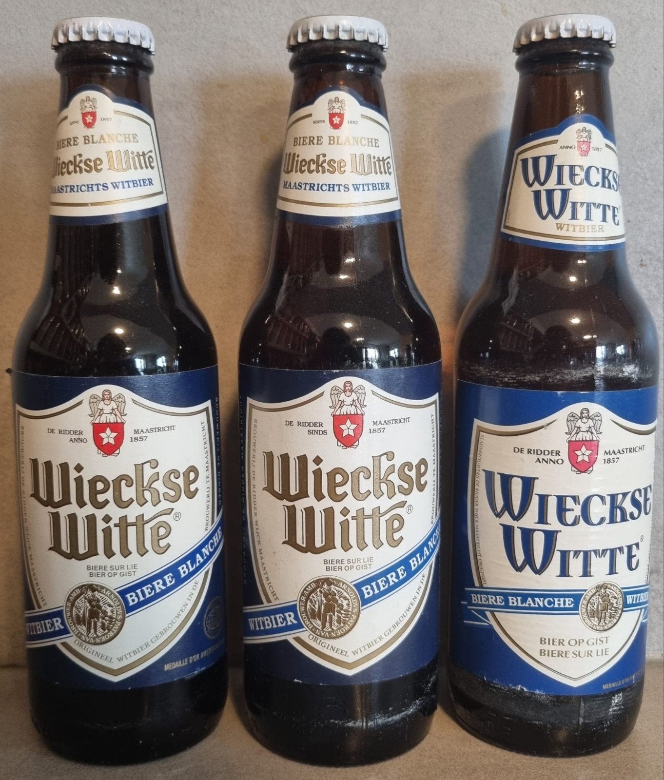 3 Wieckse Witte '92, '94, '00 - De Ridder, Wijck, Maastricht, Ophalen of Verzenden, Zo goed als nieuw, Flesje(s), Overige merken