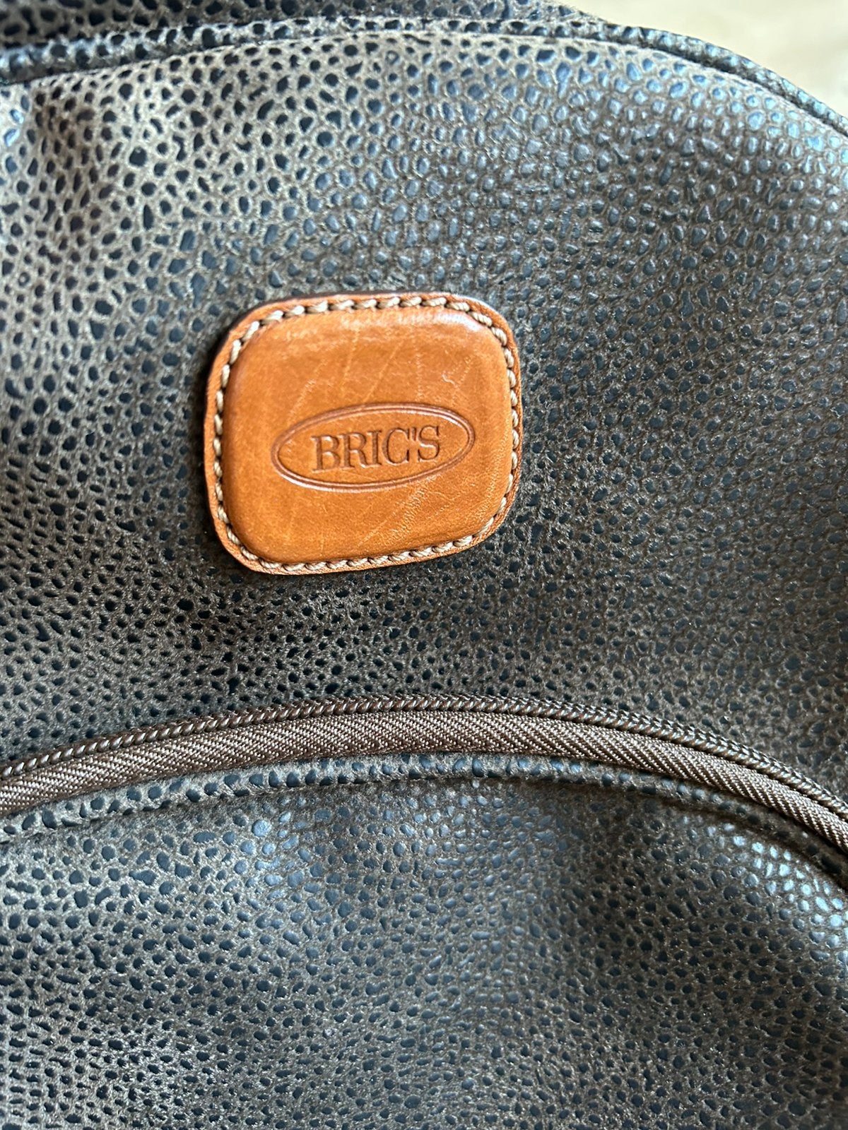 Brics rugtas Valentina leer groen cognac nieuw, Ophalen of Verzenden, Nieuw, Overige merken, 30 tot 45 cm