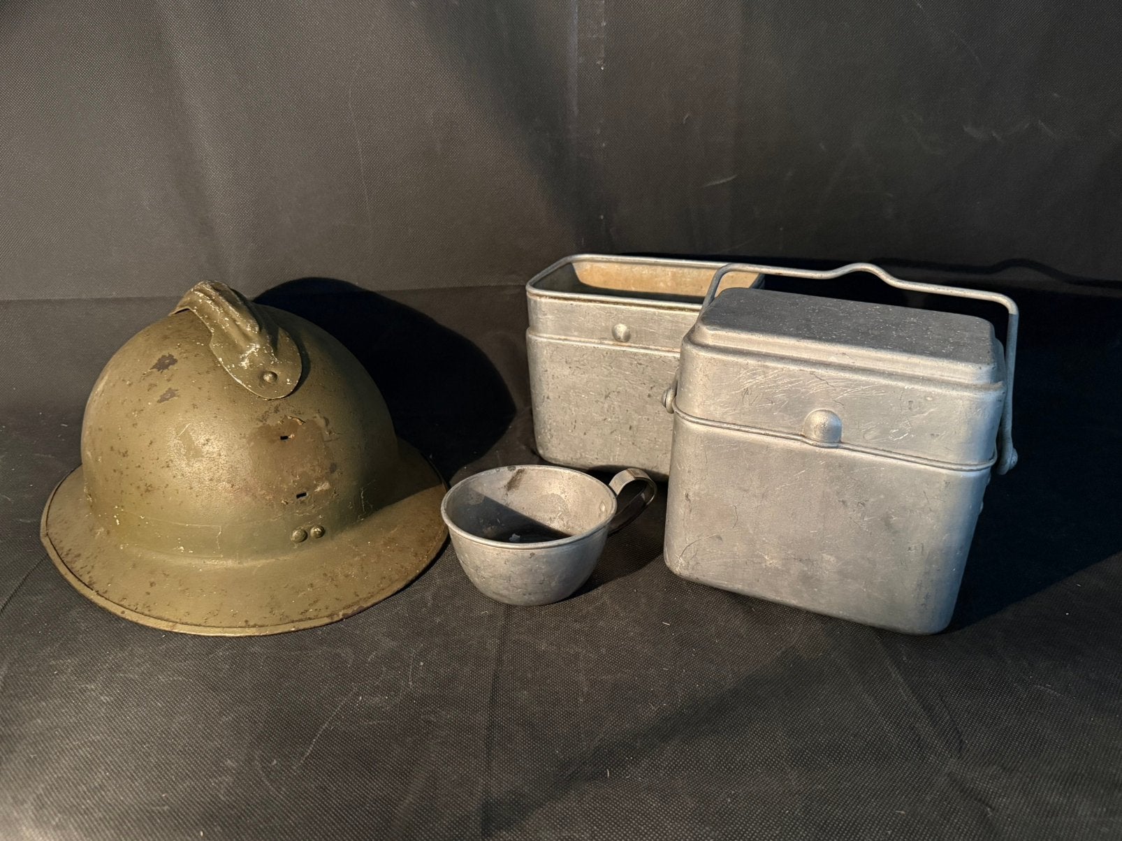 Lot Frans/Belgisch WW2 WO2, Ophalen of Verzenden, Overige gebieden, Helm of Baret