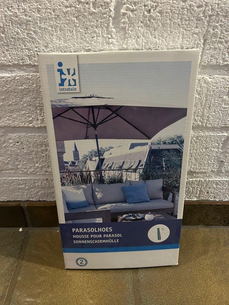 Intratuin parasolhoes - nieuw in doos, Nieuw, Ophalen of Verzenden, Waterdicht, Minder dan 1 meter
