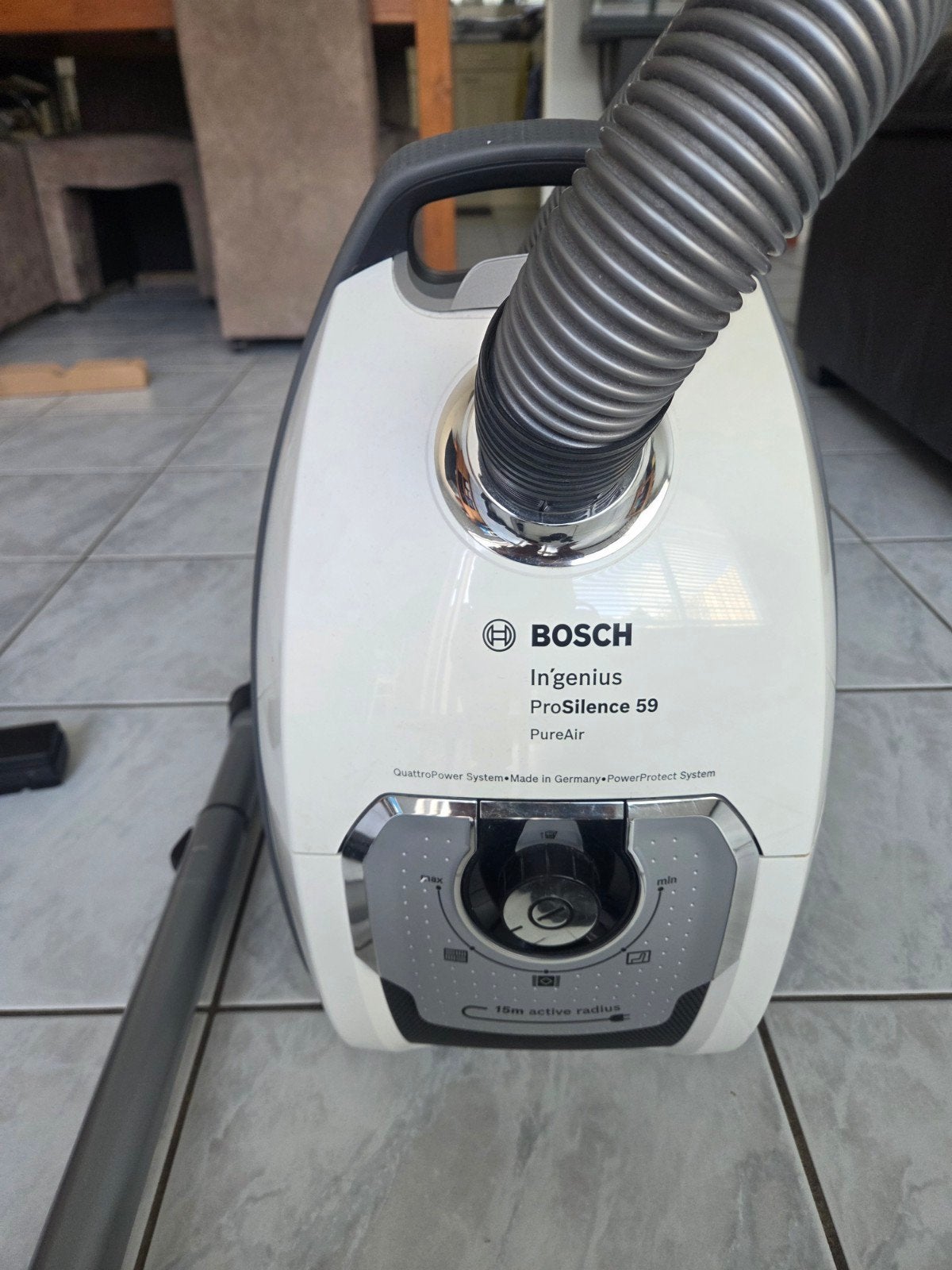 Bosch In'genius ProSilence 59 PureAir sledestofzuiger, Stofzak, Bosch, Ophalen of Verzenden, Zo goed als nieuw