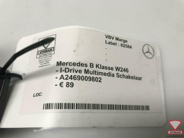 mercedes b w246 i drive multimedia schakelaar a2469009802, Gebruikt, Mercedes-Benz AG, Mercedes-Benz, Ophalen of Verzenden