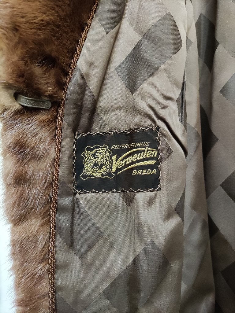 Chique dames bontmantel, Kleding | Dames, Jassen | Winter, Zo goed als nieuw, Maat 46/48 (XL) of groter, Bruin, Ophalen of Verzenden
