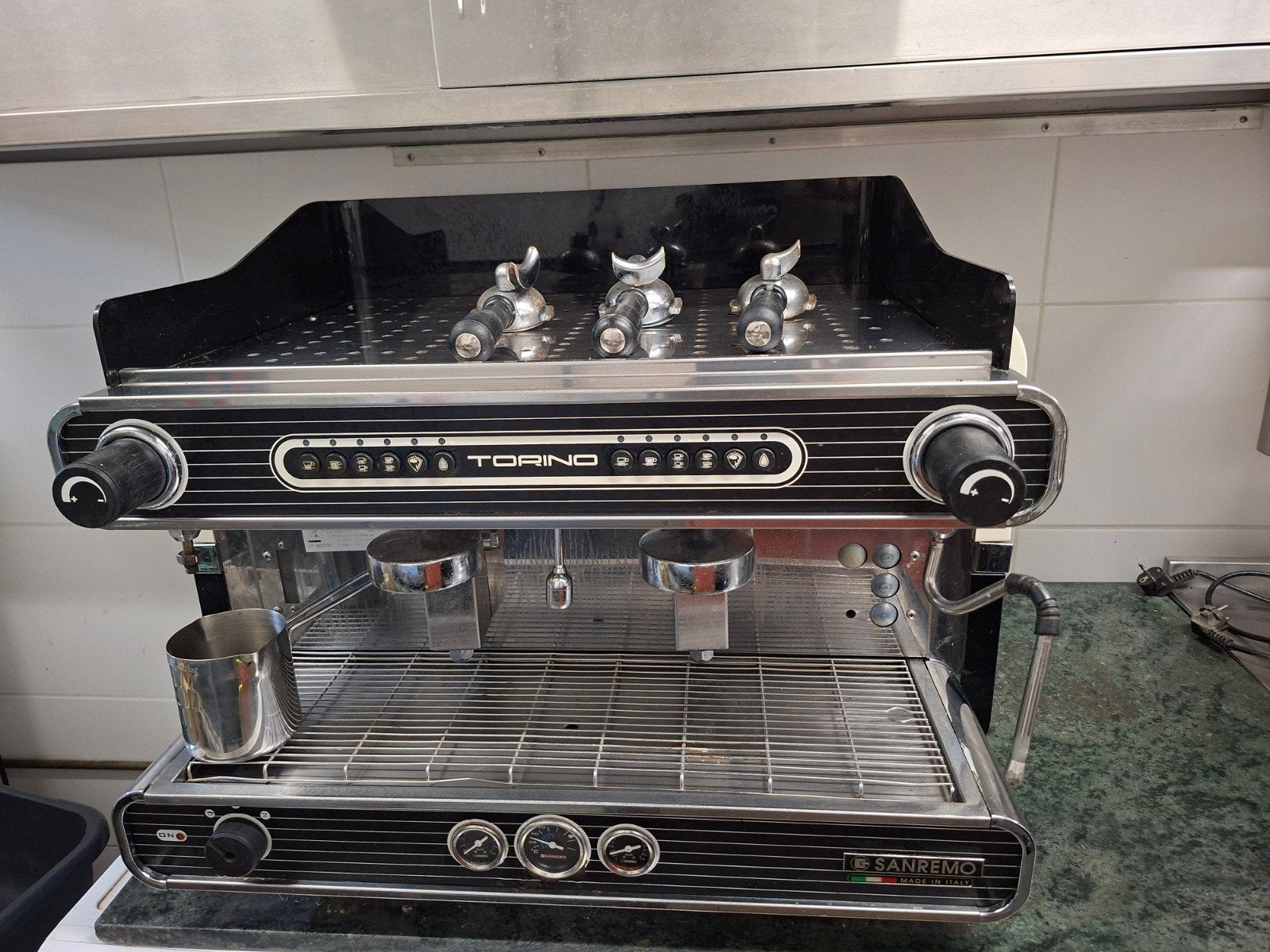 Sanremo Torino Espressomachine met Sanmarco Grinders, Ophalen, Zo goed als nieuw, Espresso apparaat, Koffiebonen