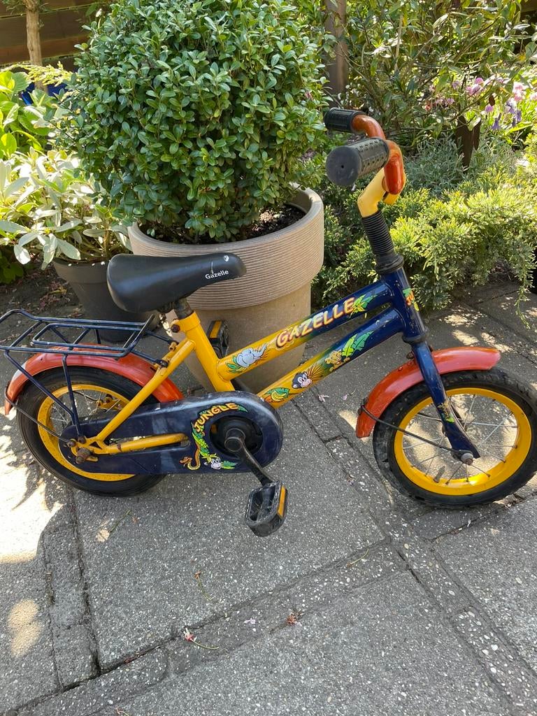 Super stoere Gazelle kinderfiets (12 inch)., Fietsen en Brommers, Fietsen | Kinderfietsjes, Ophalen, Terugtraprem, Gazelle, Minder dan 16 inch