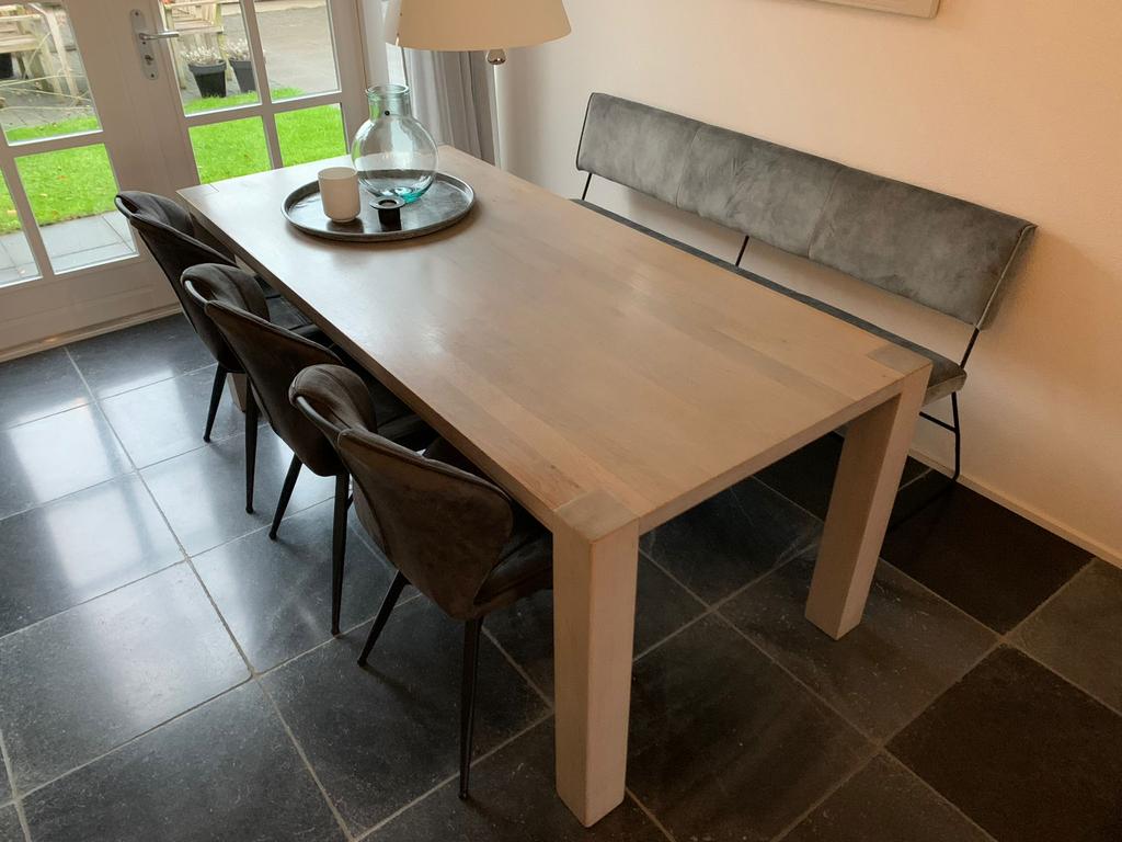 Eiken eettafel, Huis en Inrichting, Tafels | Eettafels, Ophalen, Eikenhout, 50 tot 100 cm, Zo goed als nieuw