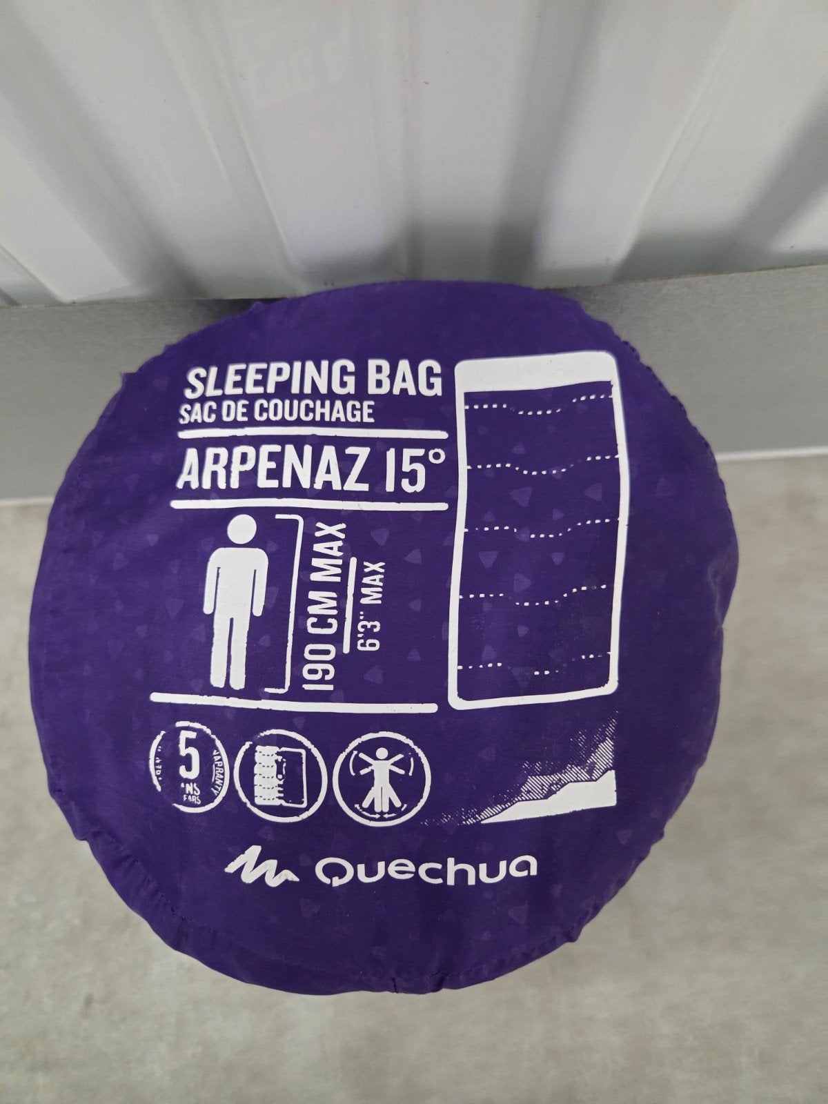 Quechua Arpenaz 15 Slaapzak - Paars, Max 190 cm, Ophalen of Verzenden, Zo goed als nieuw