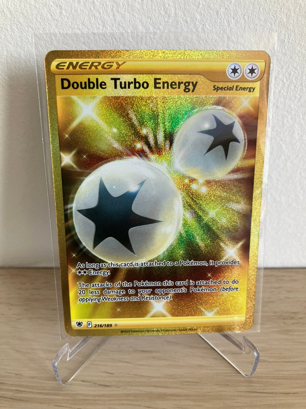 Double Turbo Energy 216/189 BOOSTERFRIS, Ophalen of Verzenden, Zo goed als nieuw, Losse kaart, Foil