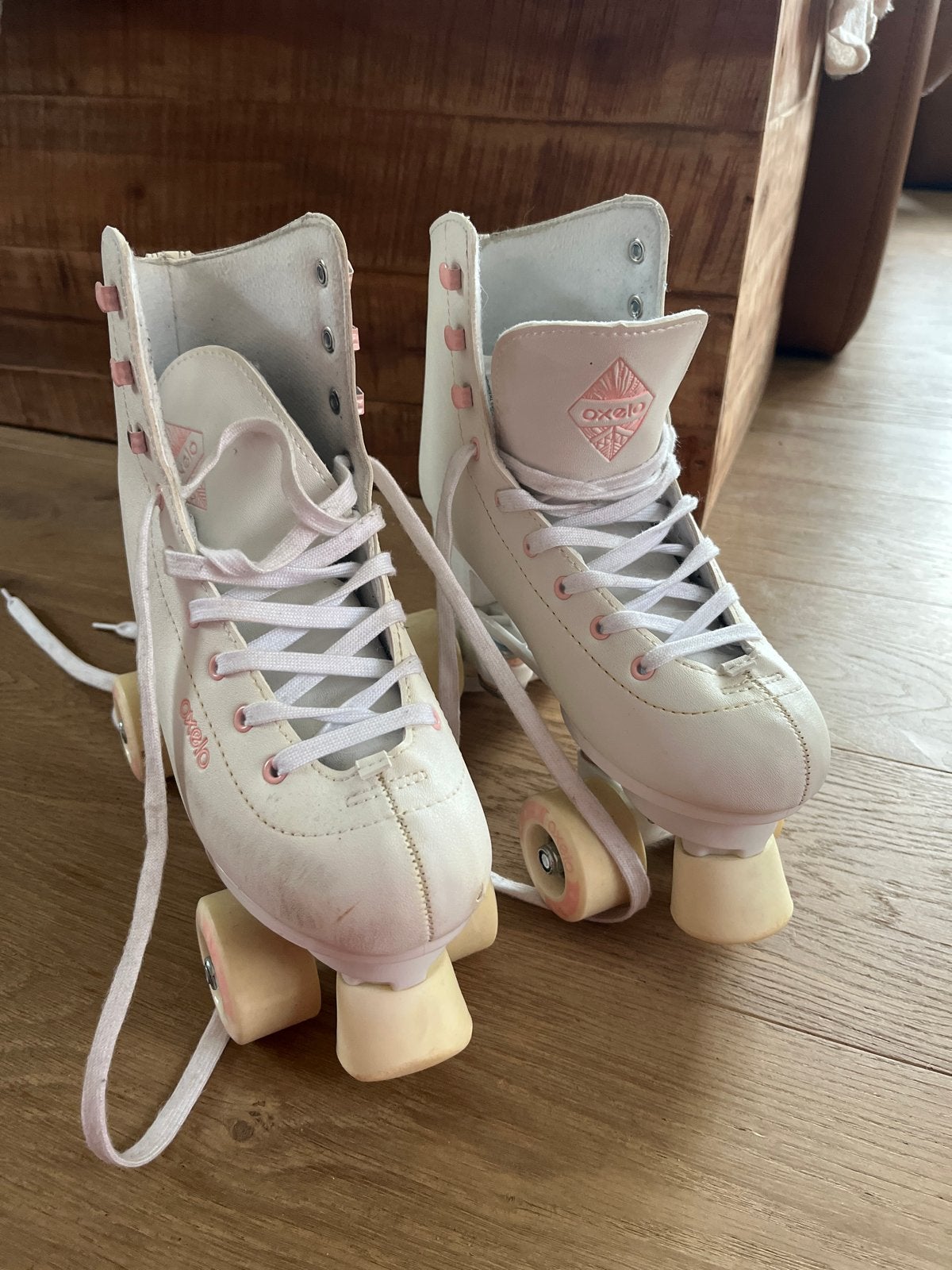 Oxelo rolschaatsen RS Quad 100 wit/roze - Maat 39, Ophalen of Verzenden, Gebruikt, Overige typen, Overige merken