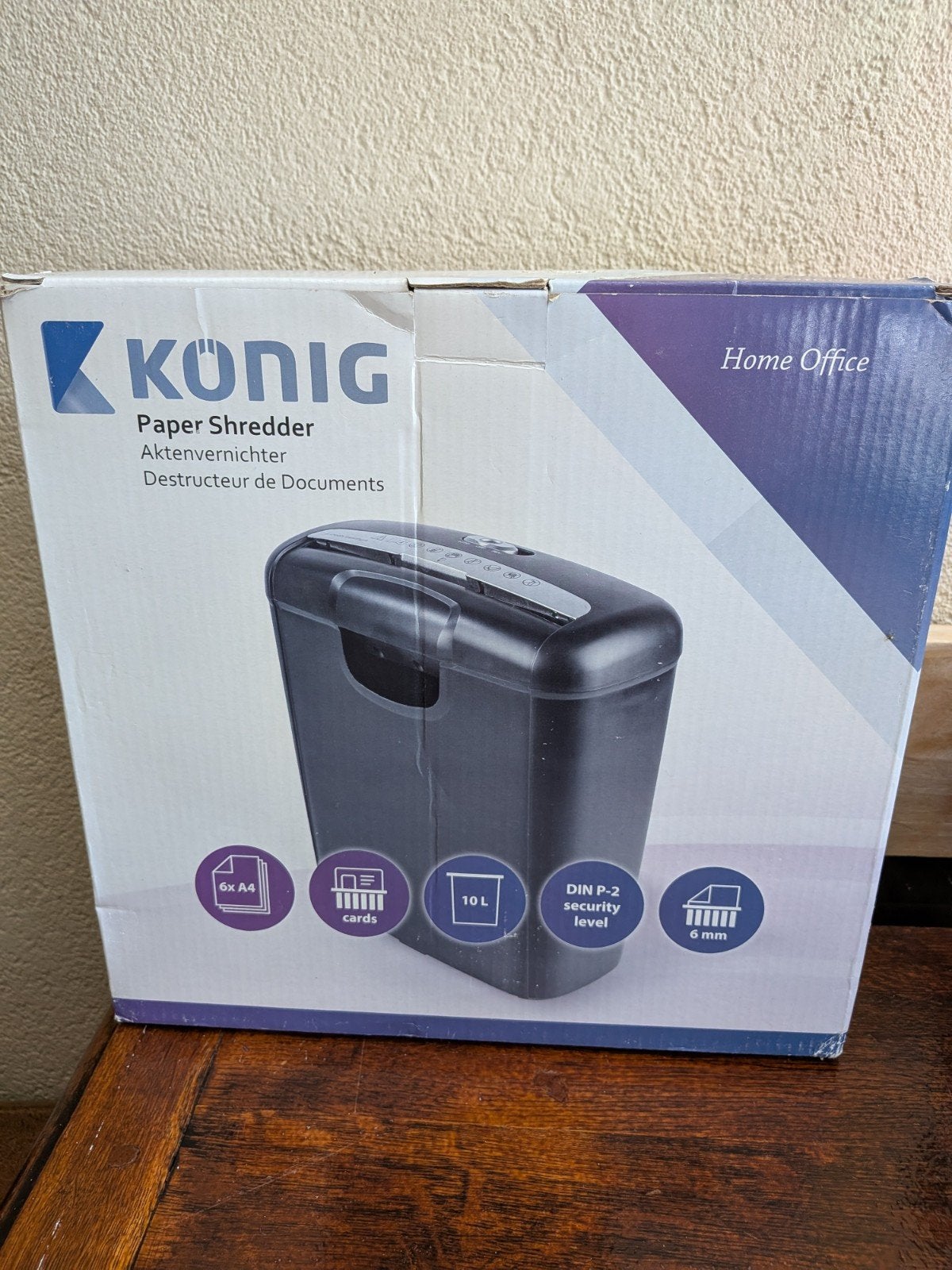 Nieuw in de doos Konig Home Office papierversnipperaar., Ophalen, Nieuw