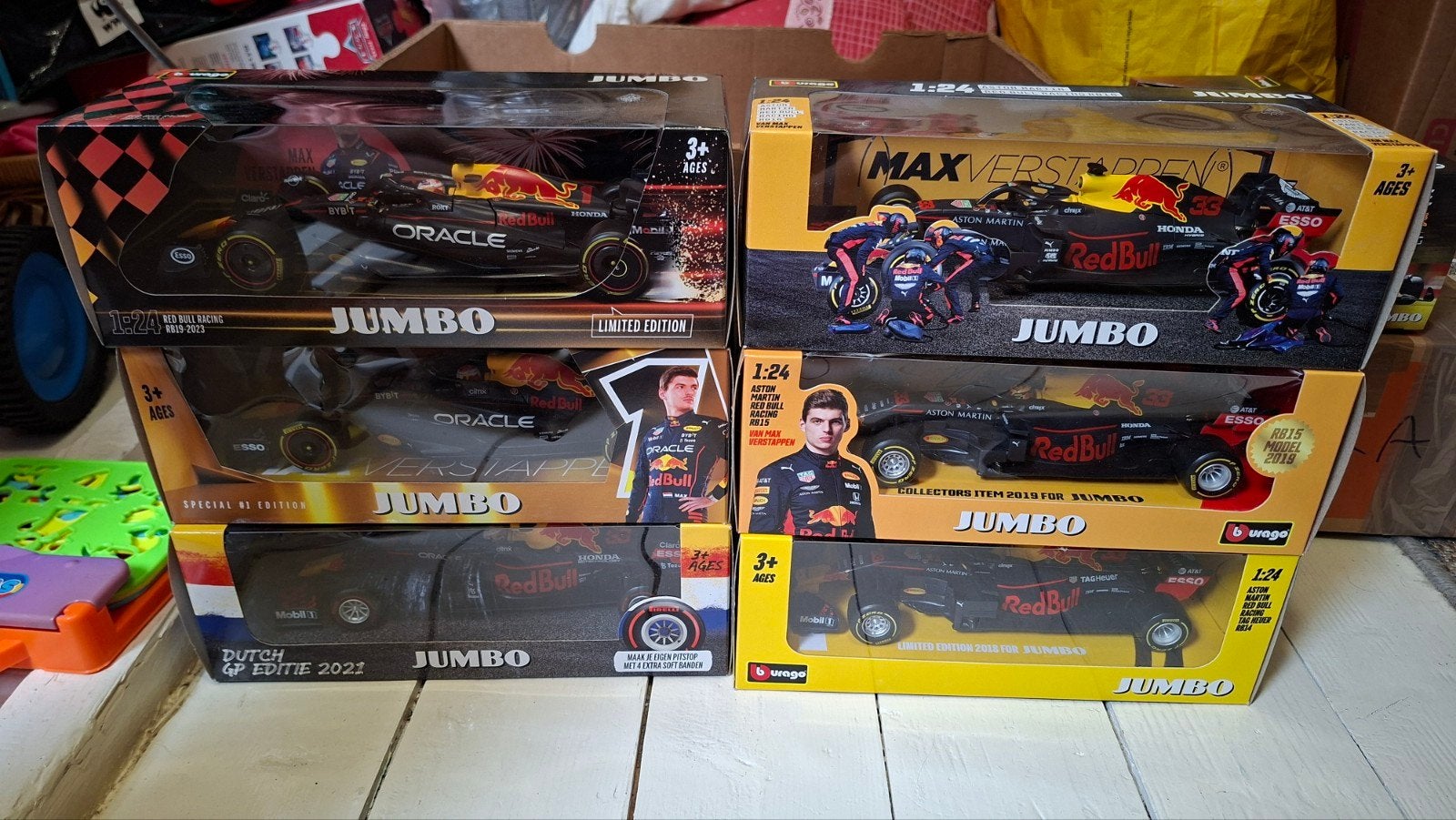 Max Verstappen Red Bull Racing modelauto's (6 stuks), Ophalen of Verzenden, Nieuw, Auto, Overige merken