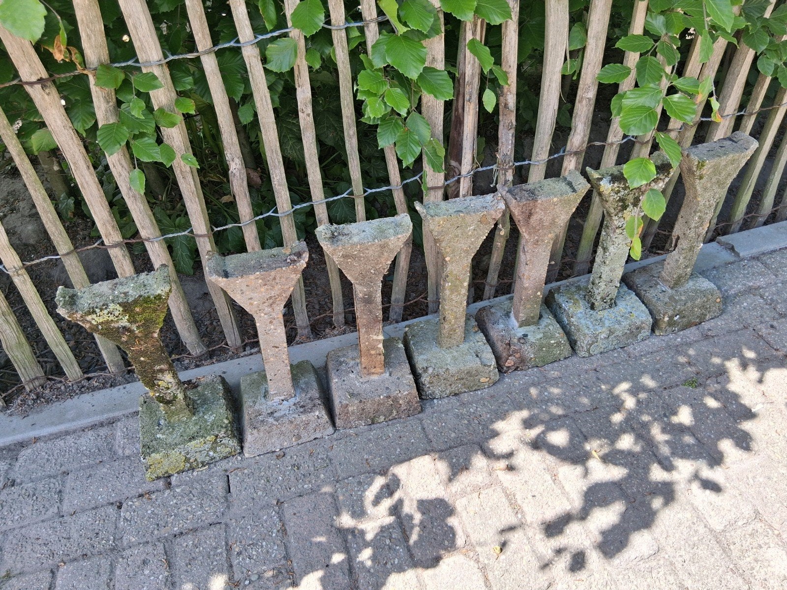Set van 8 platglas beton poeren, Ophalen, Gebruikt