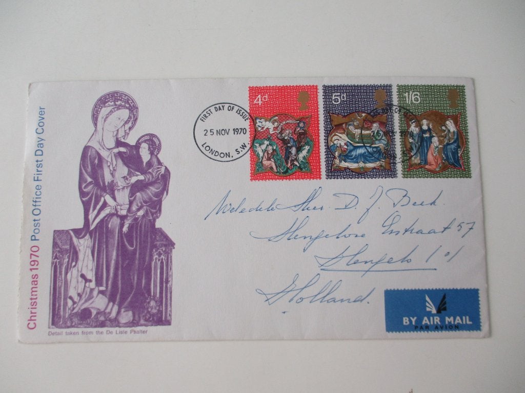 Kerst 1970 First Day Cover - Madonna met Kind, Verzenden, Beschreven, Europa