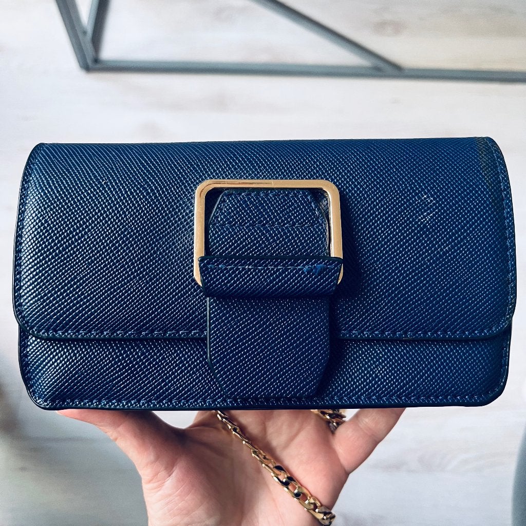 Prachtige chic tasje voor dames, Sieraden, Tassen en Uiterlijk, Ophalen of Verzenden, Zo goed als nieuw, Blauw, Avondtasje