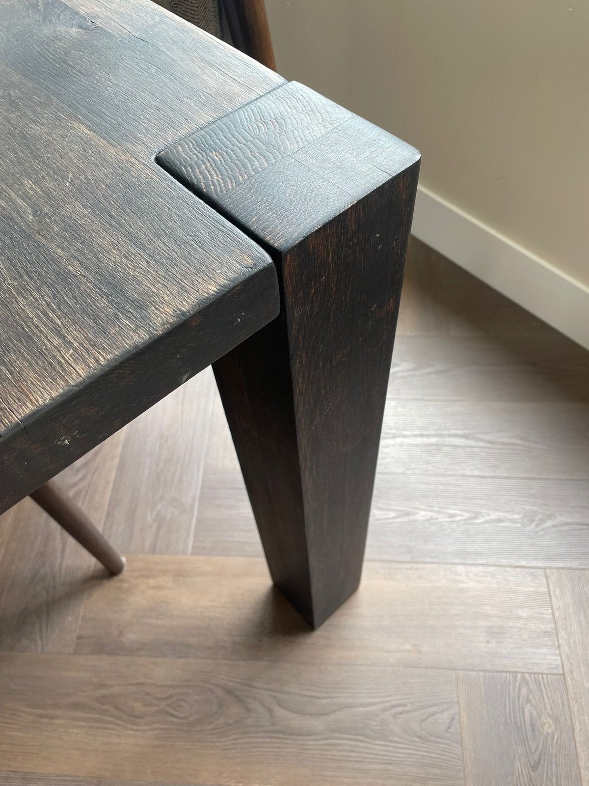 Eiken houten tafel, Gebruikt, 200 cm of meer, Rechthoekig, 50 tot 100 cm
