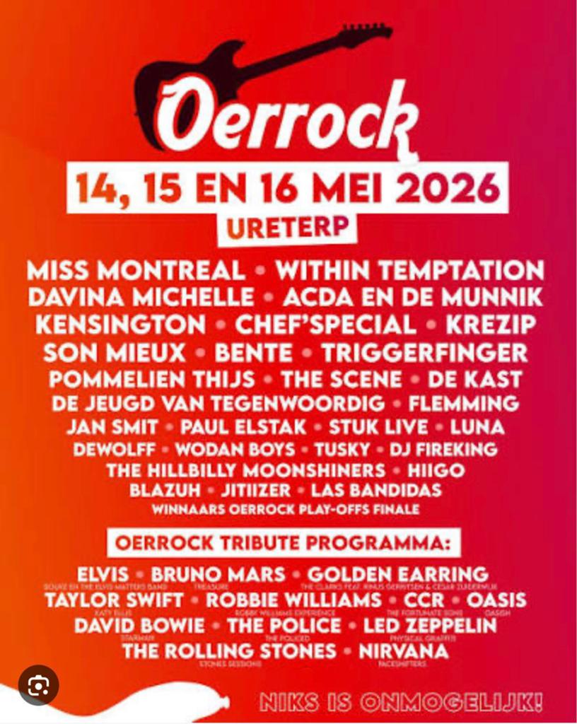3 oerrocks ticket, Eén persoon