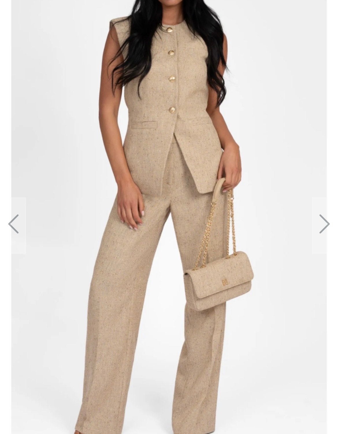 Nikkie broek reza pants maat 40  l/xl nieuwe collectie, Kleding | Dames, Beige, Maat 42/44 (L), Nieuw, Ophalen of Verzenden