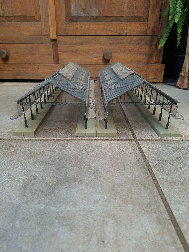 Jouef H0 -  Groot station met 4 perron overkappingen, Hobby en Vrije tijd, Ophalen, Gebruikt, Gelijkstroom, Jouef