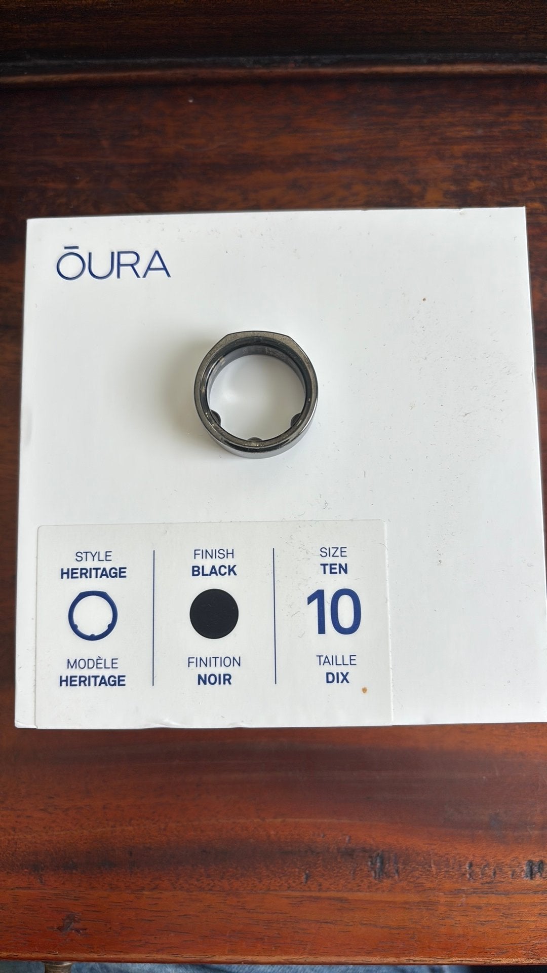 Oura Ring Gen3 Heritage Zwart - maat 10, Verzenden, Gebruikt, Zwart, Android