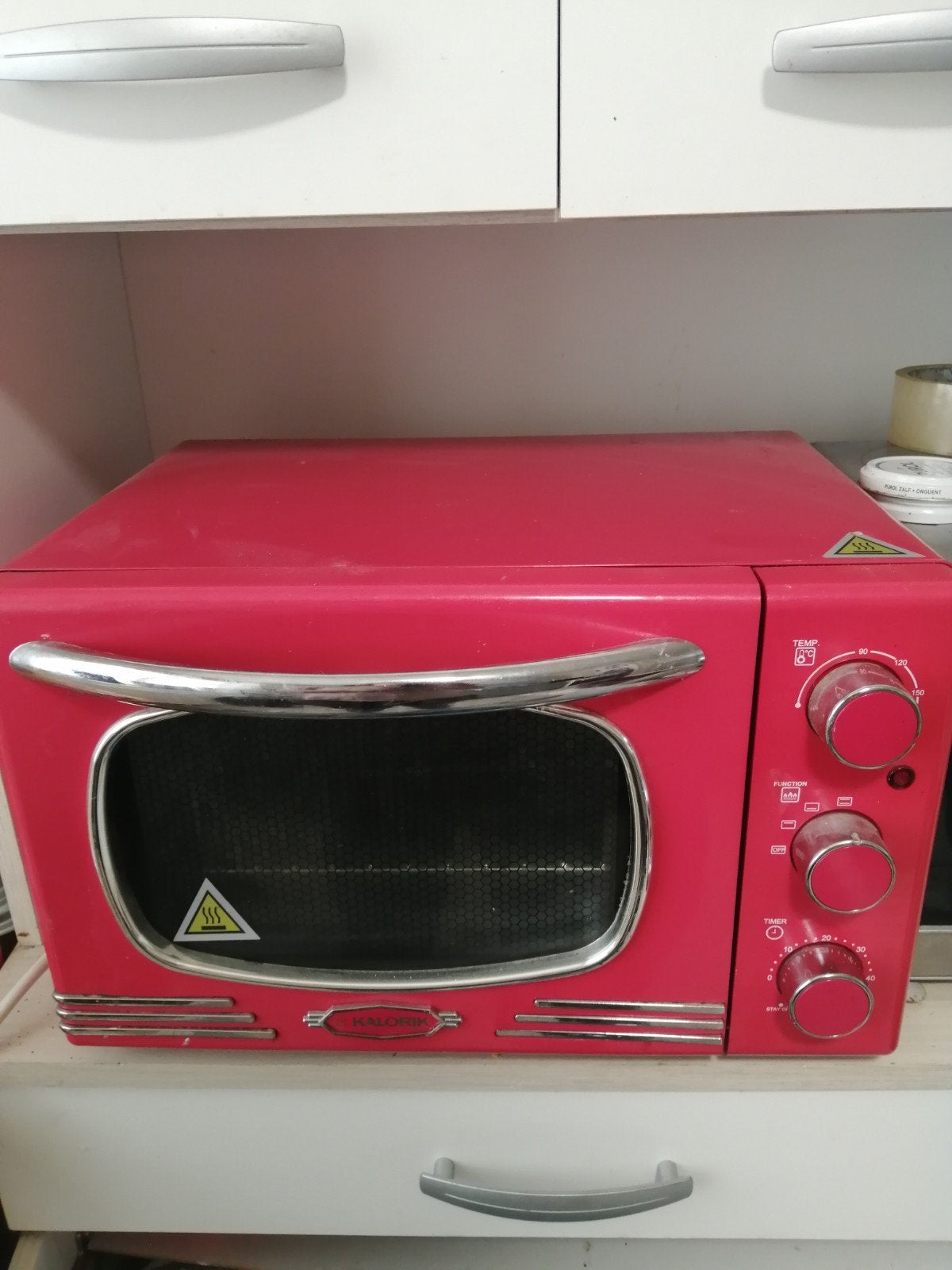 Rode mini-oven met grillfunctie - Gebruikt, Ophalen, Minder dan 45 cm, Minder dan 45 cm, Vrijstaand