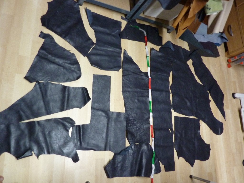 Ruig donkerblauw soepel echt leer rundleer, Hobby en Vrije tijd, Stoffen en Lappen, Blauw, Leer of Kunstleer, Nieuw, Ophalen of Verzenden
