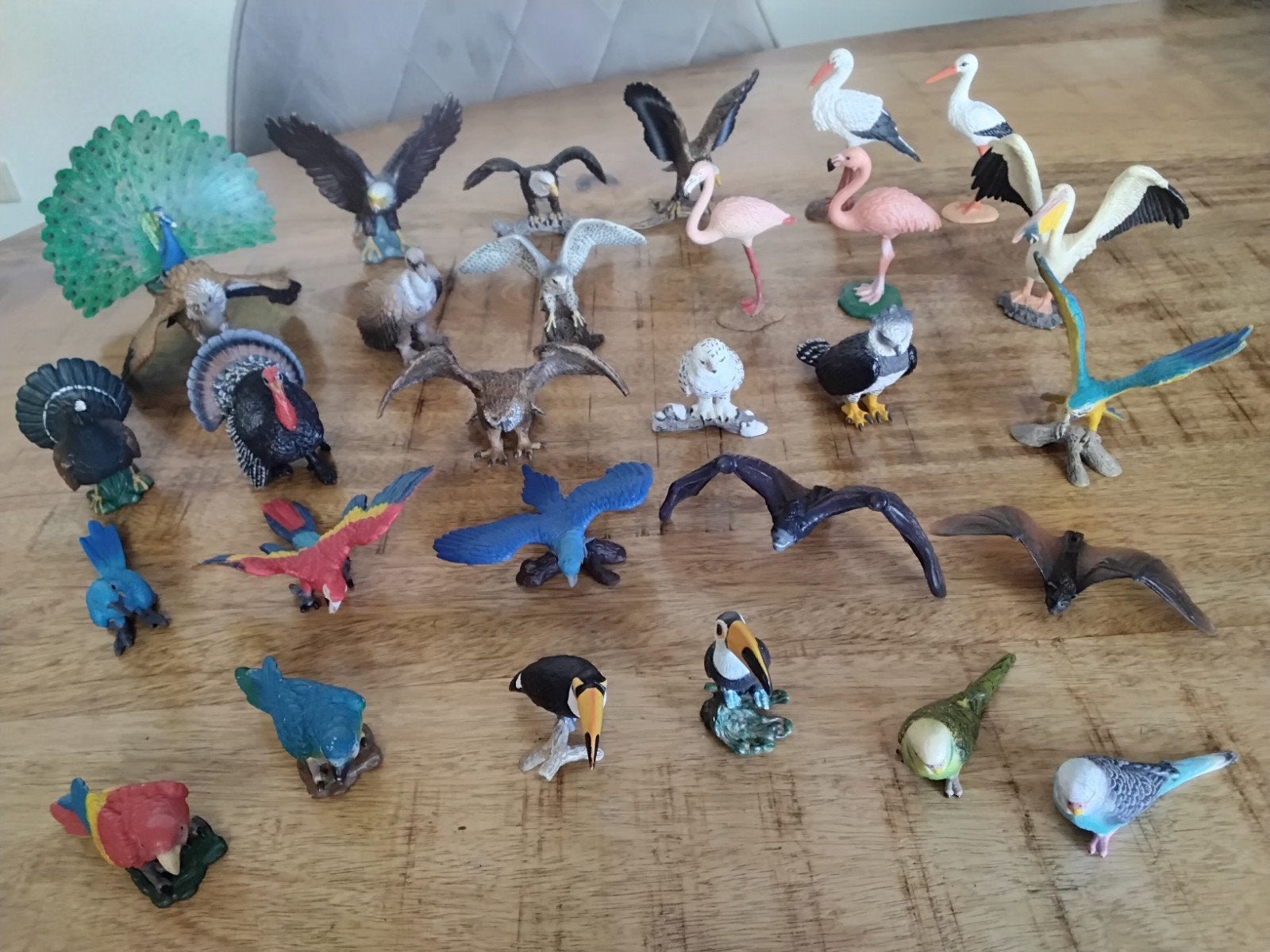 Schleich vogels, adelaar, flamingo, parkiet, gier, uil, pauw, Ophalen of Verzenden, Zo goed als nieuw, Vogel, Beeldje of Figuurtje