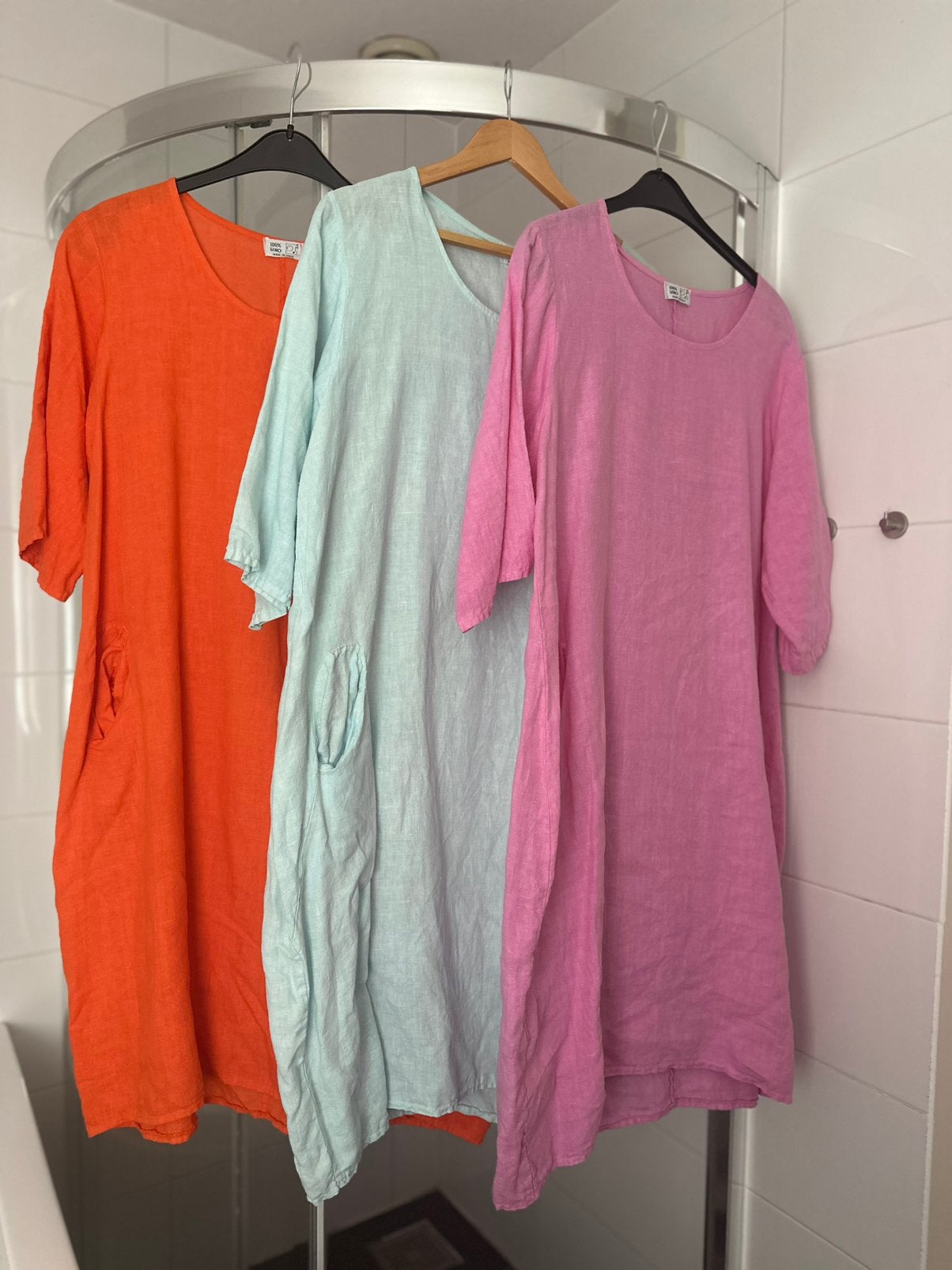 Ibiza jurkje blauw linnen lekker luchtig 46/48 17,50€, Ophalen of Verzenden, Zo goed als nieuw, Blauw, Jurk