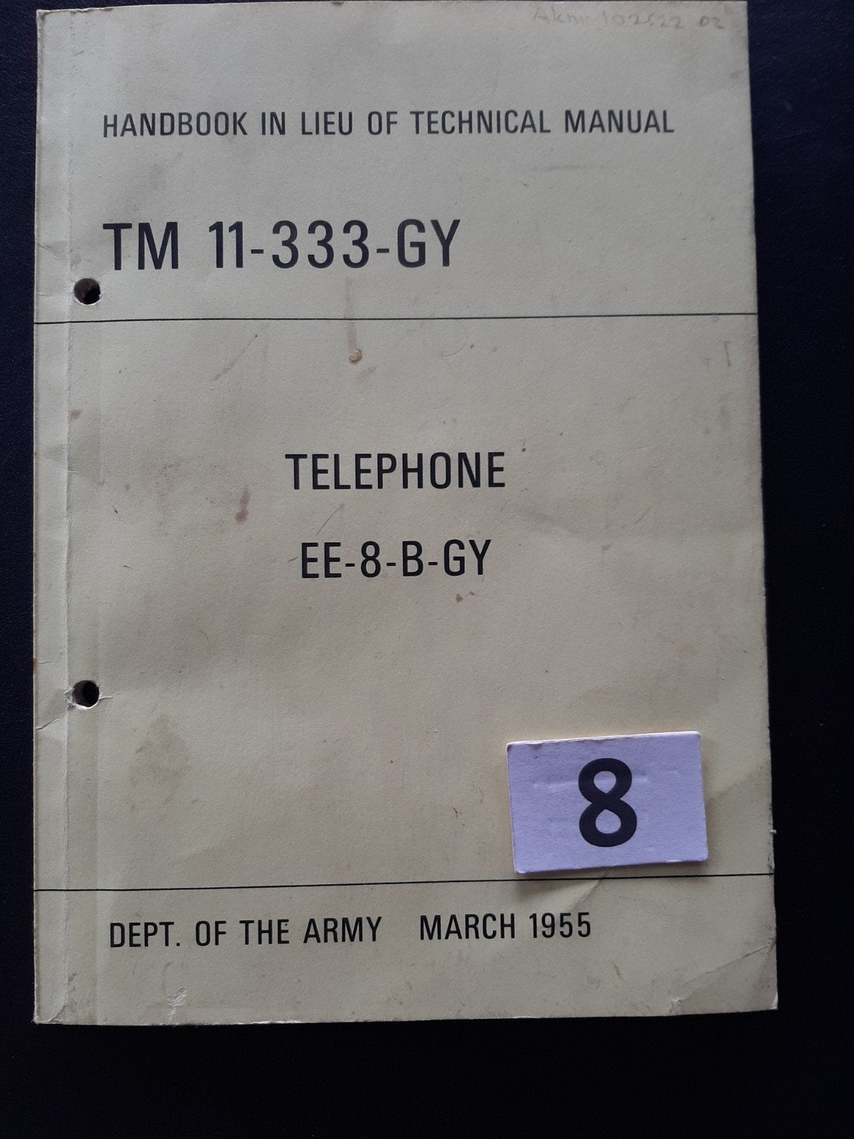 Veldtelefoon  TM 11-333-GY   /  EE-8-B-GY, Ophalen of Verzenden