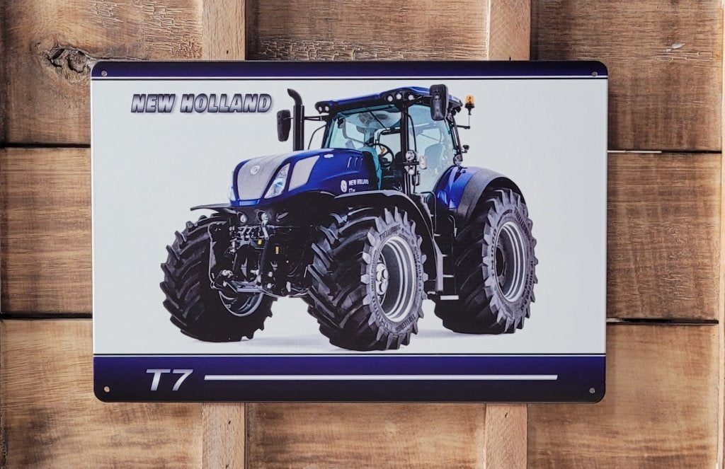 New Holland tractor T7 reclamebord van metaal wandbord deco, Verzamelen, Merken en Reclamevoorwerpen, Reclamebord, Info@deconoord.nl