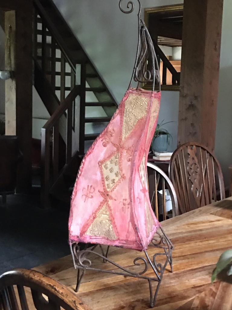 Marrokkaanse lamp lantaarn roze, Huis en Inrichting, Ophalen, Gebruikt, Stof, Oosters