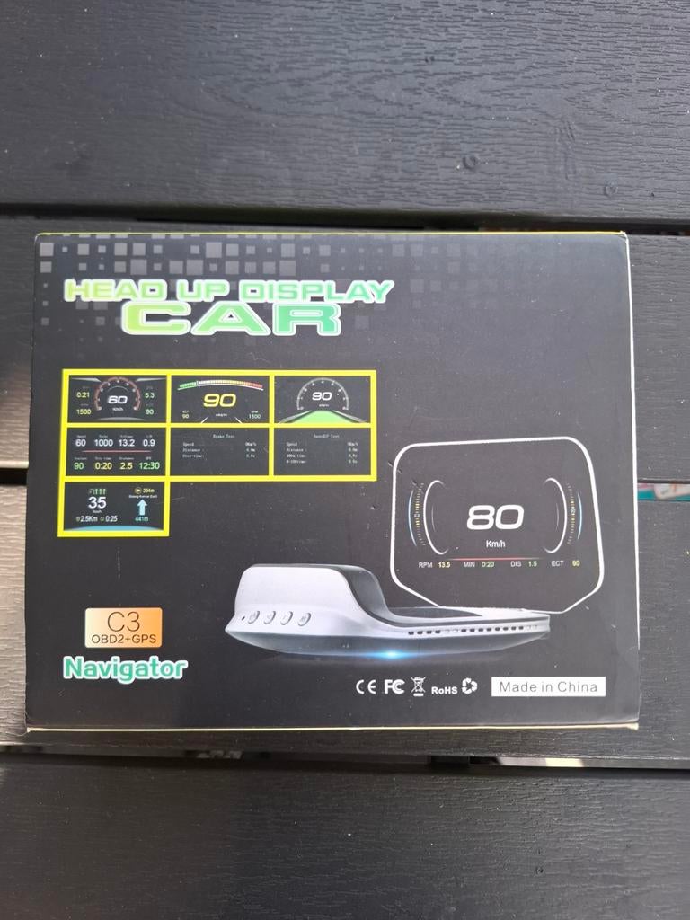 Head Up Display C3 OBD2+GPS Navigator voor auto, Ophalen of Verzenden, Nieuw