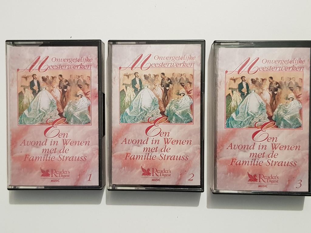 3 Cassettebandjes/ Een avond in wenen met de familie Strauss, Cd's en Dvd's, Gebruikt, Verzenden, Boxset, Romantiek