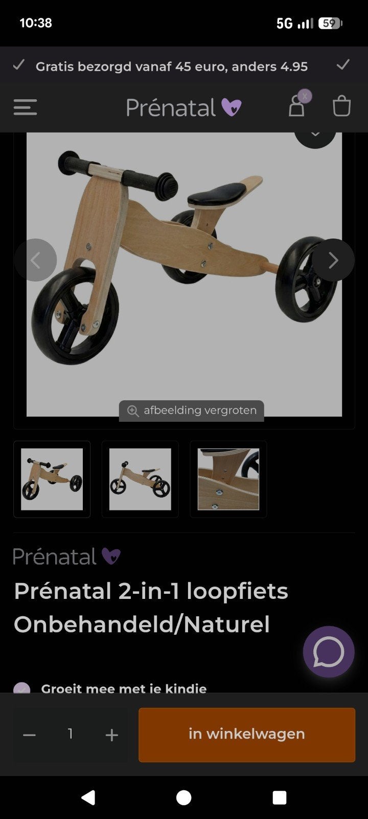 Foto 5 van Loopfiets Prenatal