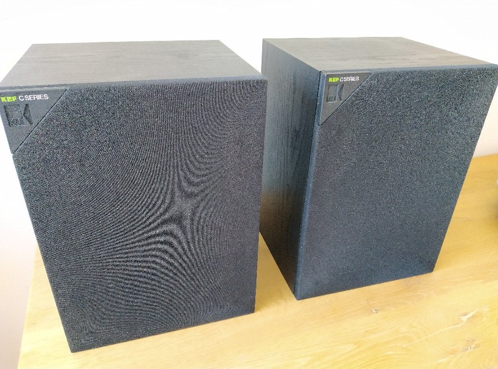 KEF C20, 100W speakers zwart, Zo goed als nieuw, 60 tot 120 watt, Front, Rear of Stereo speakers, Ophalen