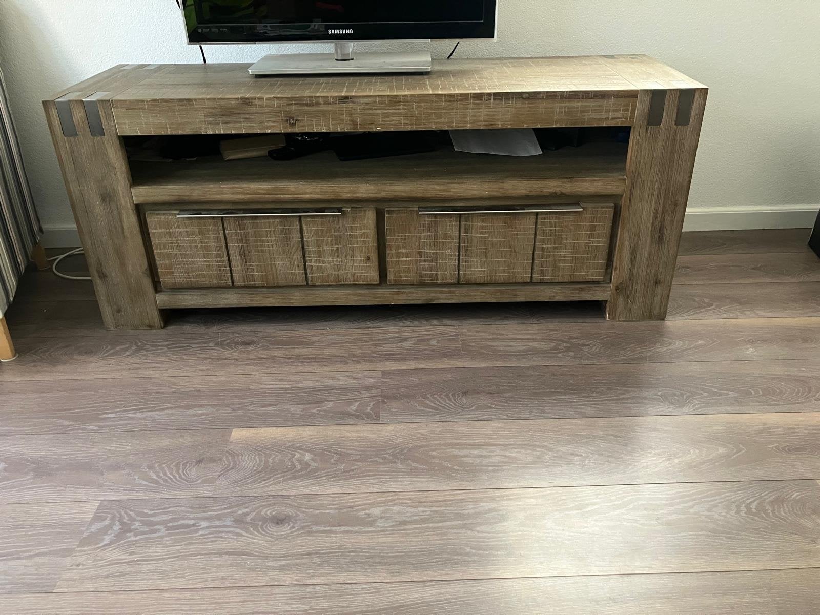 Pronto Wonen Bassano TV-meubel - 144x45x58 cm, Ophalen, Gebruikt, 100 tot 150 cm, Minder dan 100 cm