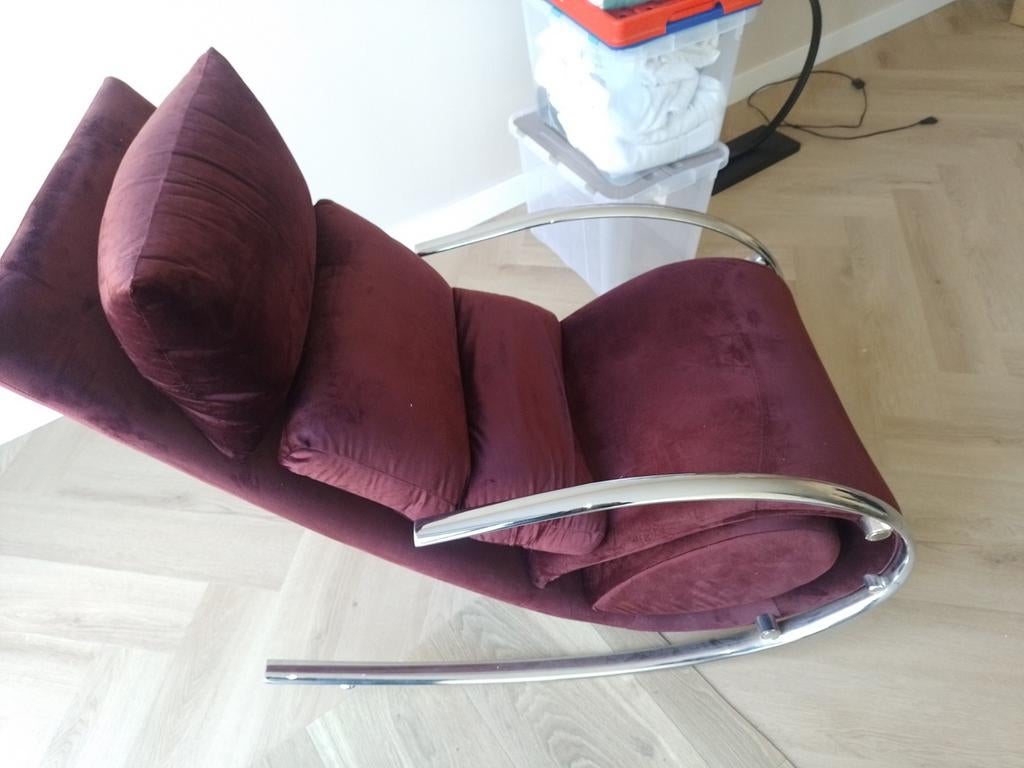 Relax schommel stoel bordeax rood, Ophalen of Verzenden
