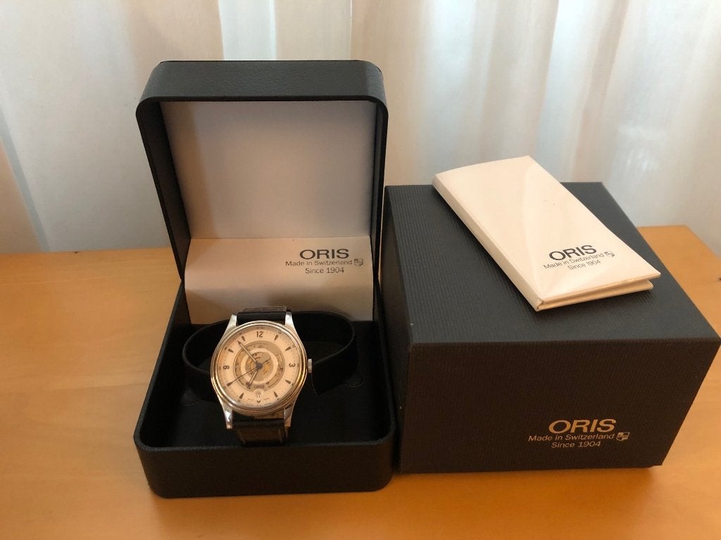 Oris 7481 Skeleton Automatic Silver 35mm - Vintage horloge, Ophalen of Verzenden, Gebruikt
