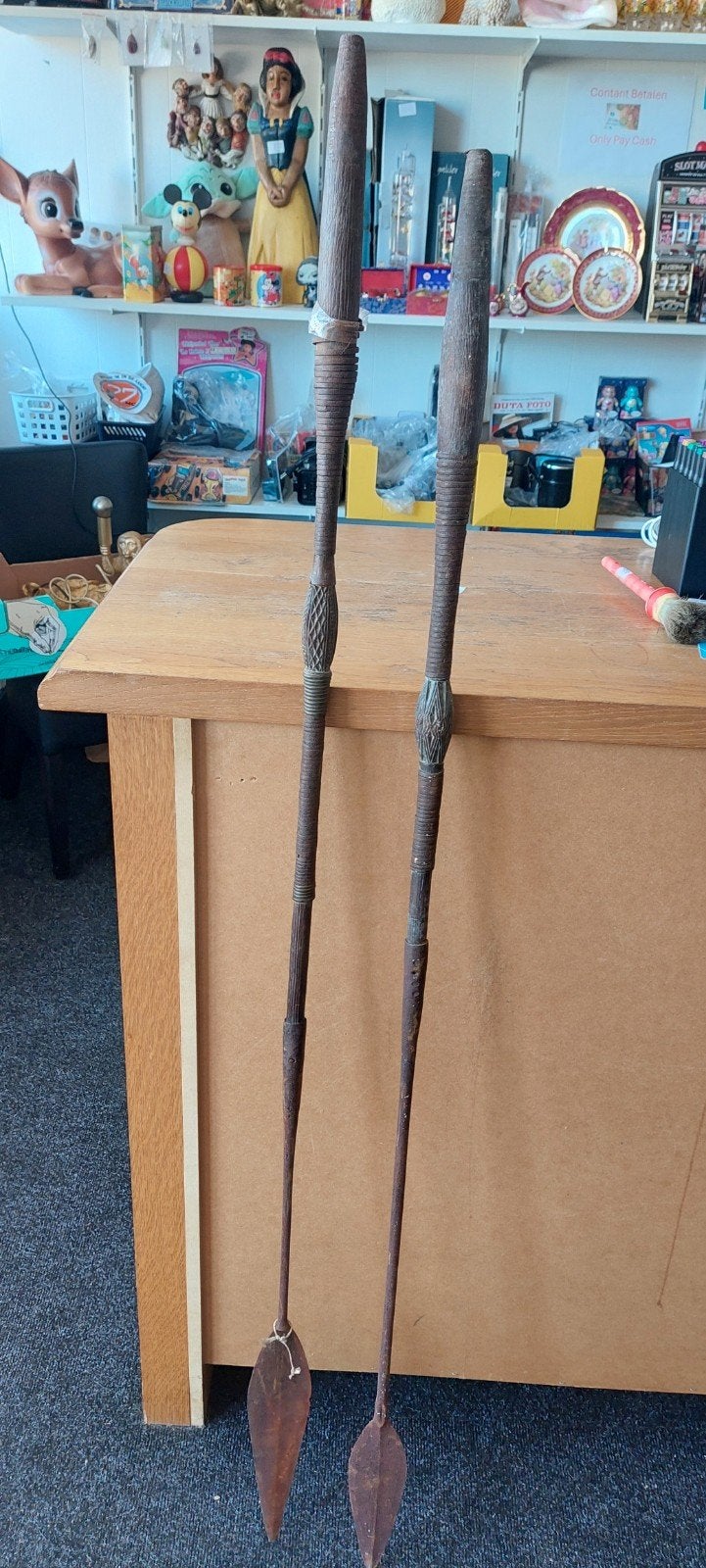Set van 2 Vintage Afrikaanse Speren - Decoratief, Antiek en Kunst, Ophalen