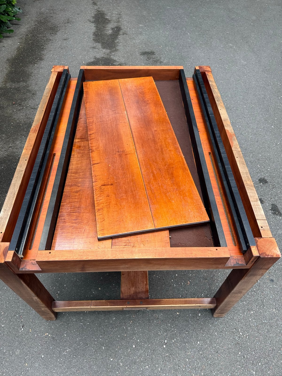 Art Deco uitschuifbare eettafel van kersenhout, Ophalen