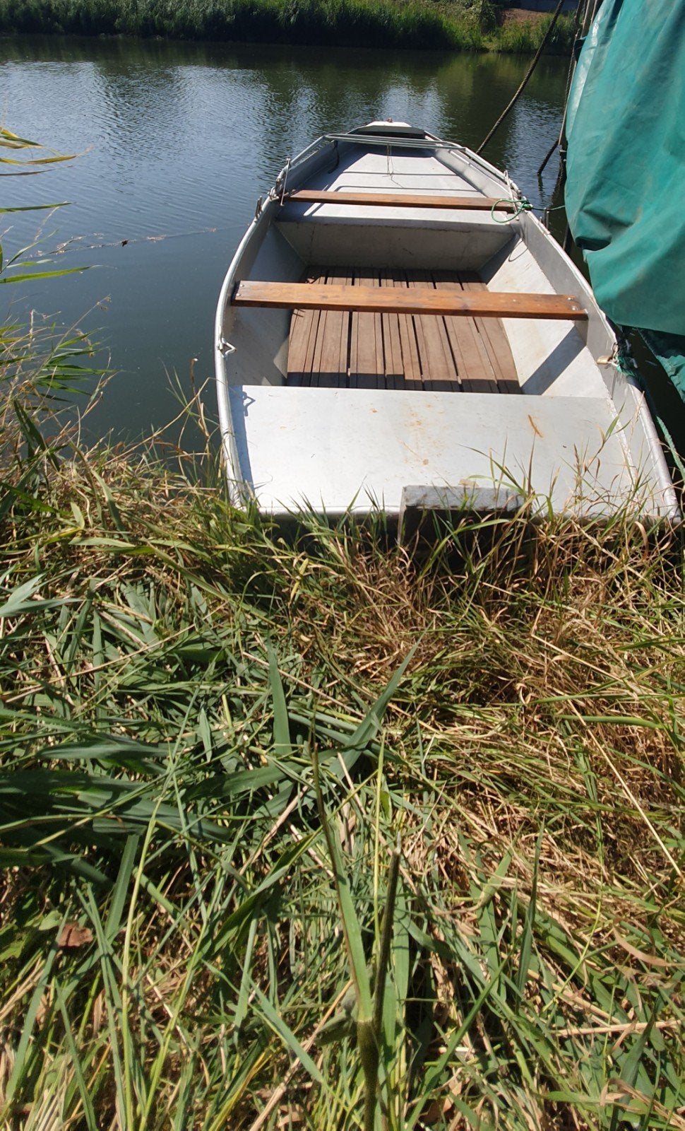Ijzeren sloep/ roeiboot met houten vlonders, Watersport en Boten, Roeiboten, Ophalen, Overige materialen, Gebruikt, 1 m