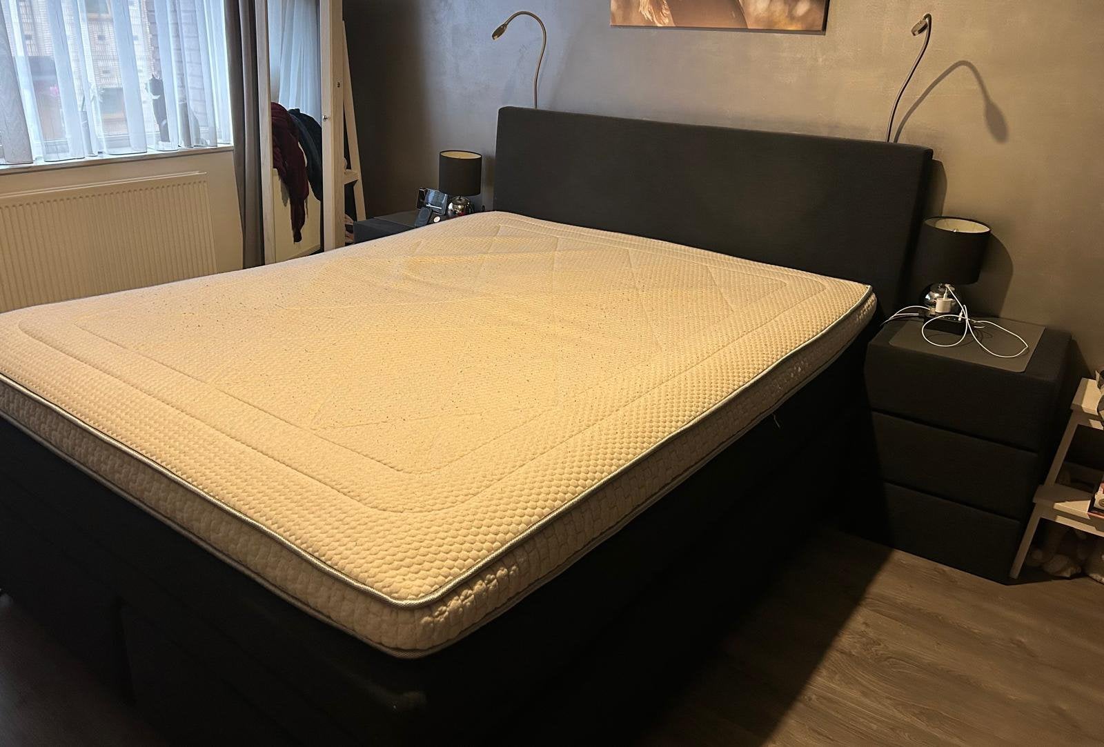 Swiss Sense boxspring 160x200 te koop, Ophalen, Gebruikt, Zwart, Tweepersoons