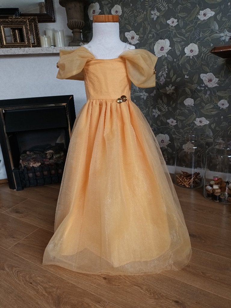 prinsessen jurk maat 86 tule taft geel belle, Ophalen of Verzenden, Nieuw, 104 of kleiner, Meisje