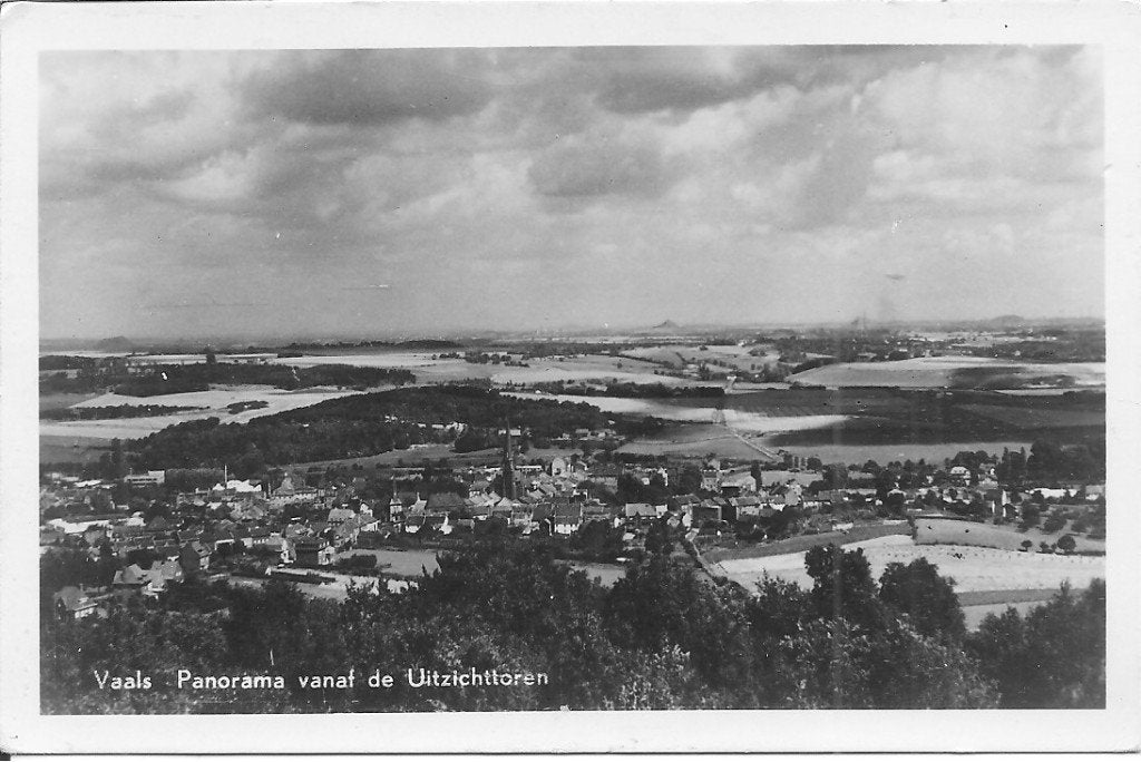 Vaals Panorama vanaf de Uitzichttoren - Oude Ansichtkaart, Ophalen of Verzenden, 1940 tot 1960, Ongelopen, Limburg
