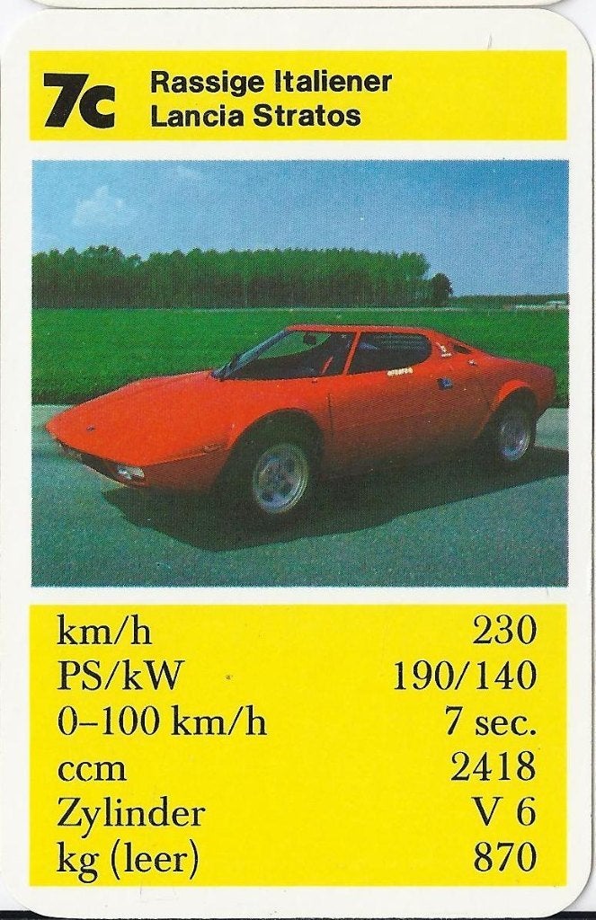 Ak1001 autokaartje 7c lancia stratos, Ophalen of Verzenden, Zo goed als nieuw, Auto's