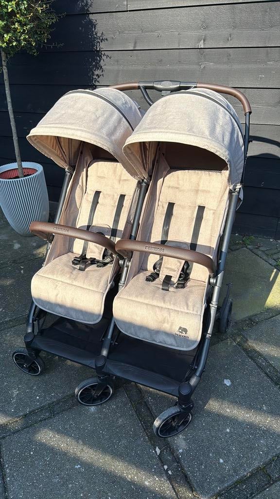 Deryan Duo Buggy Zand/Beige, Ophalen, Zo goed als nieuw, Overige merken, Verstelbare rugleuning