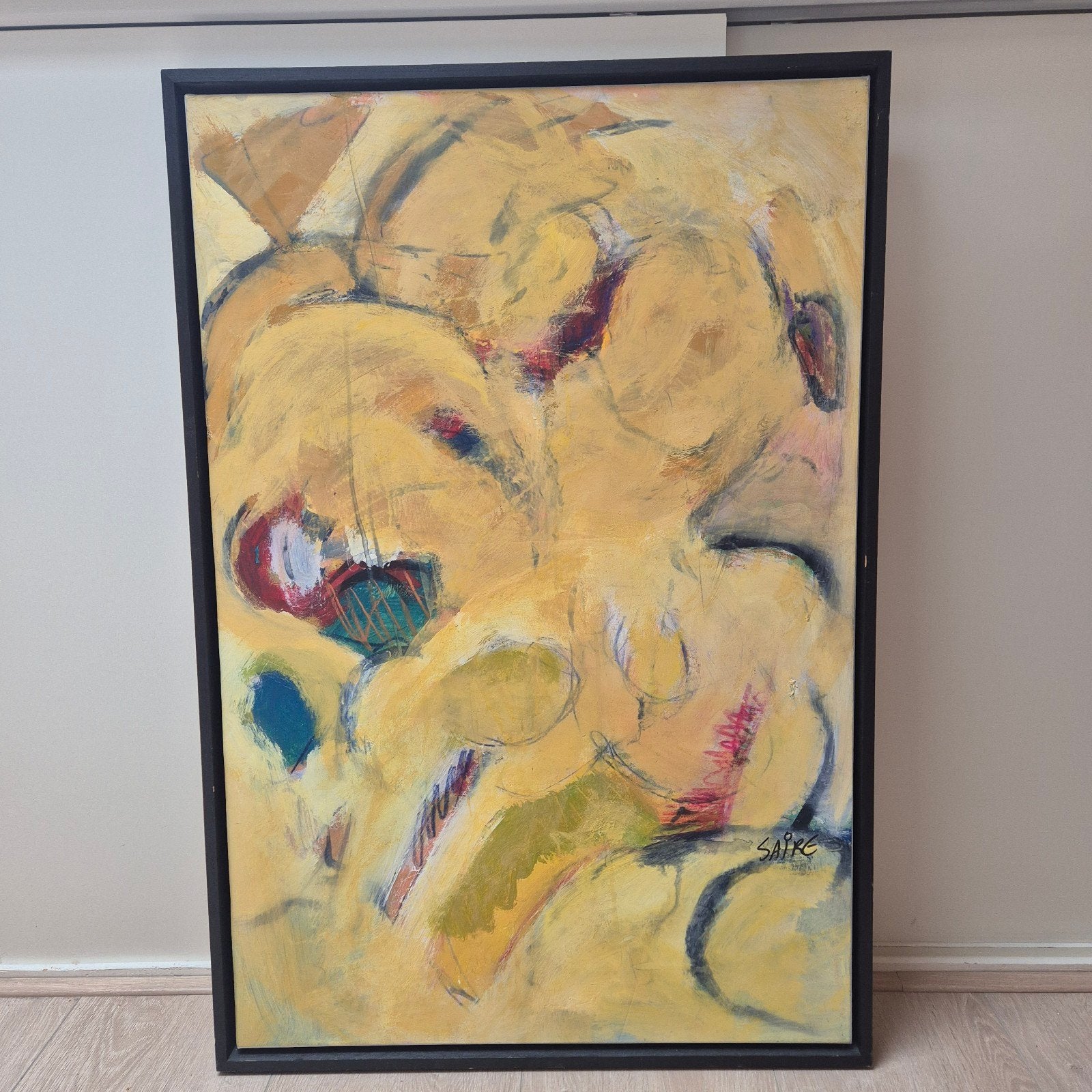 Saire 'Mexico 5' Acrylverf op Doek - Abstract Kunstwerk, Ophalen