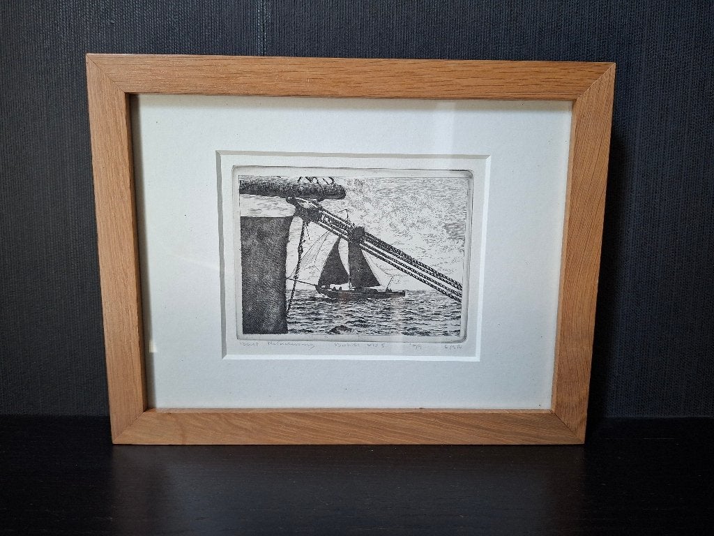 Ets van Bart Reindersma Botter VD5, Ophalen, Ingelijst, Landschap, 21 cm