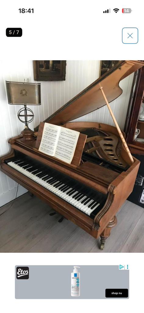 vleugel piano antiek, Muziek en Instrumenten, Piano's, Ophalen, Gebruikt, Overige kleuren, Vleugel