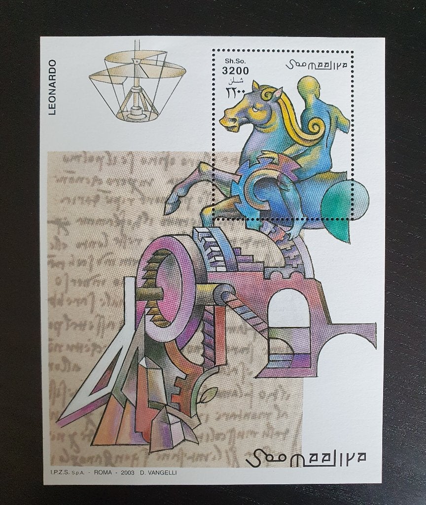 Somalie 2003 Leonardo Da Vinci Yvert blok 96 postfris, Postzegels en Munten, Verzenden, Overige landen, Postfris