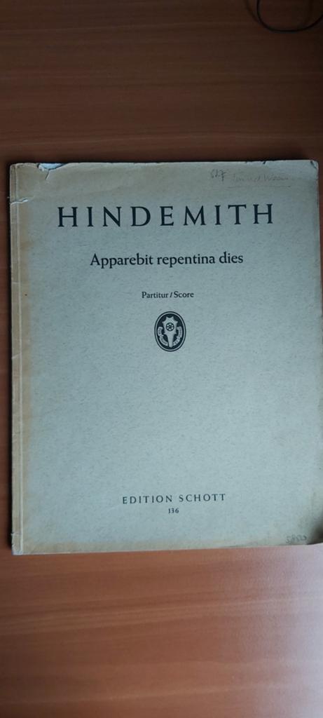 Hindemith - Apparebit repentina dies - Partituur, Muziek en Instrumenten, Bladmuziek, Gebruikt, Artiest of Componist, Klassiek